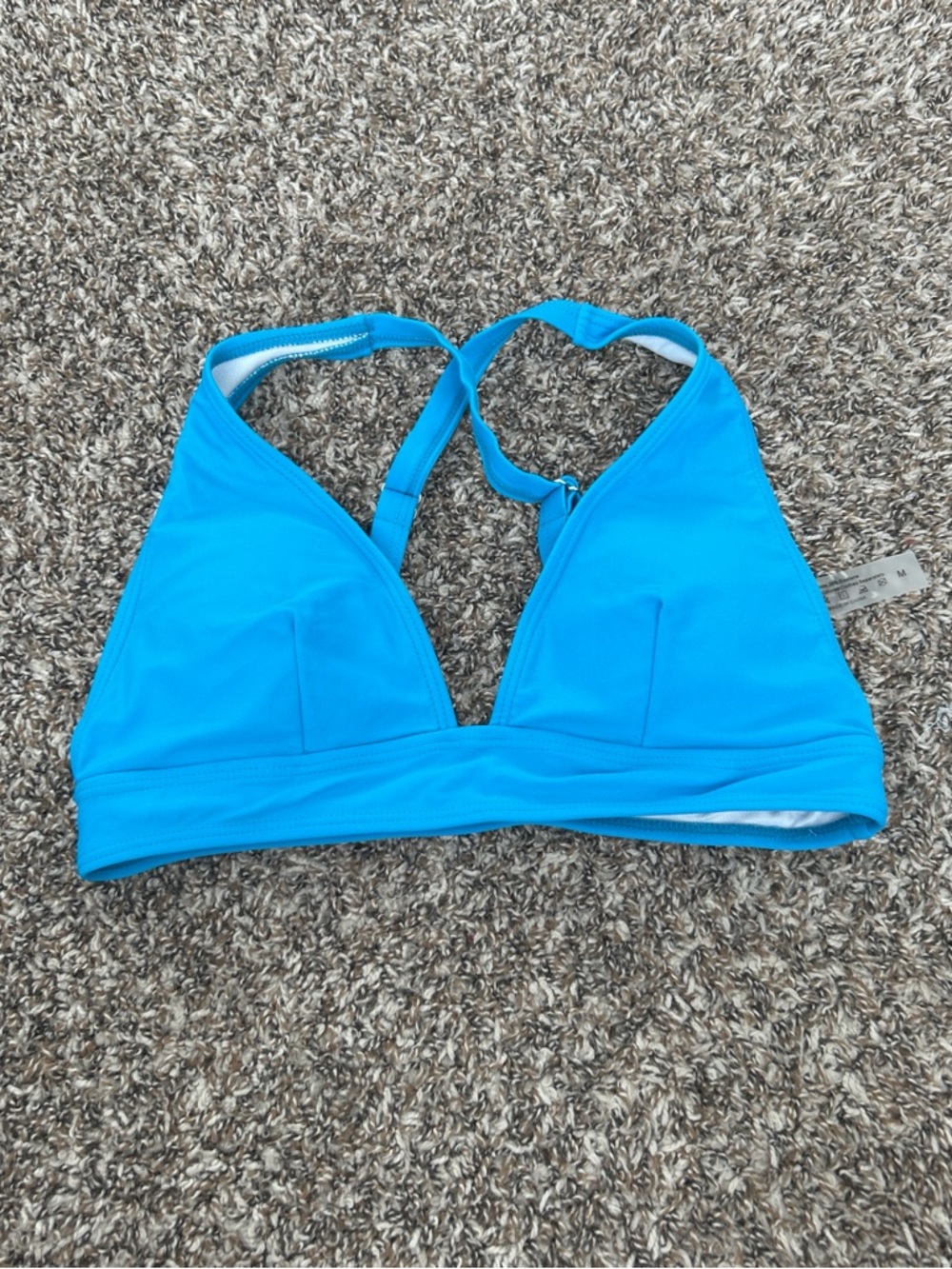 Bright Blue Triangle  Bikini Top